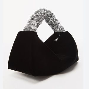 COPY - Black velvet crystal evening bag